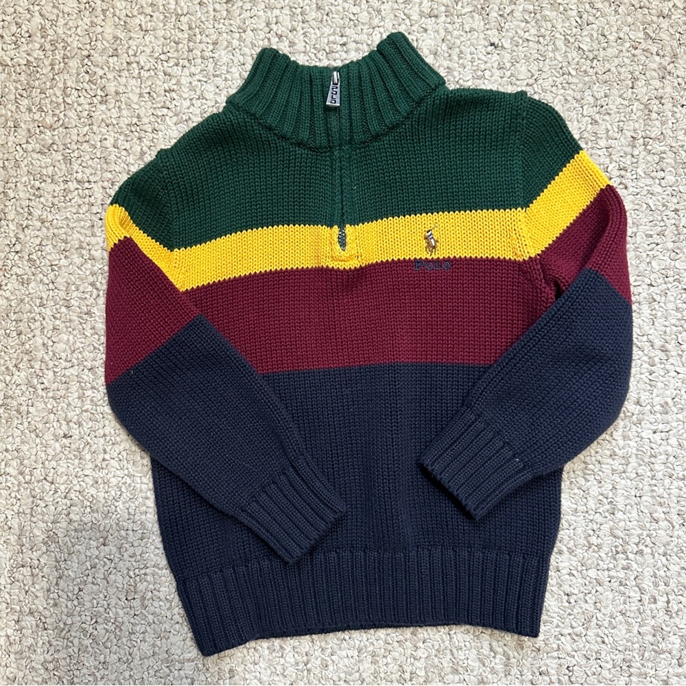 Boys Sz 4 quarter zip Ralph Lauren Polo worn once.